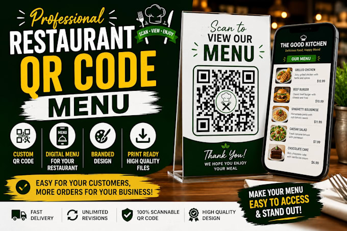 create a qr code menu for your restaurant 24hrs