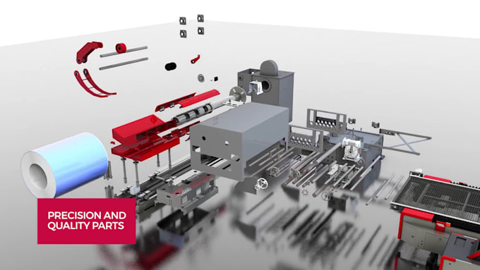 create 3d cnc machine animation industrial manufacturing animation