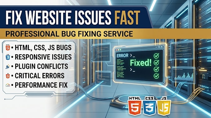 fix HTML, CSS, javascript bugs and responsive layout errors