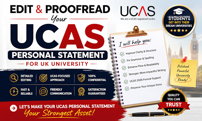 edit and proofread your ucas personal statement for UK university