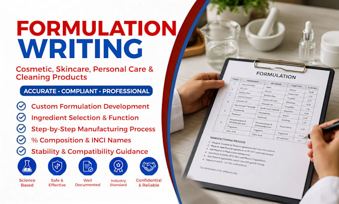 create food, beverage, supplement and cosmetics formulation