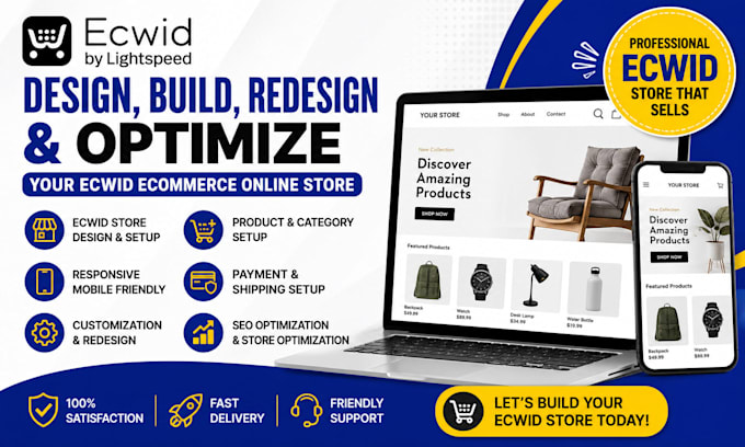 design, build, redesign and optimize your ecwid ecommerce online store