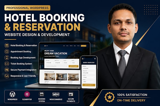 build hotel booking website appointment booking app ticket booking