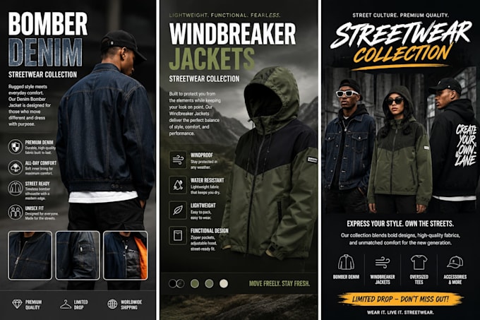 write SEO product description for bomber denim and windbreaker jackets
