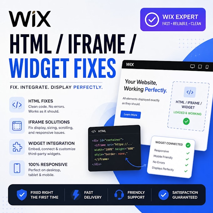 fix wix HTML embed, iframe and third party widget errors