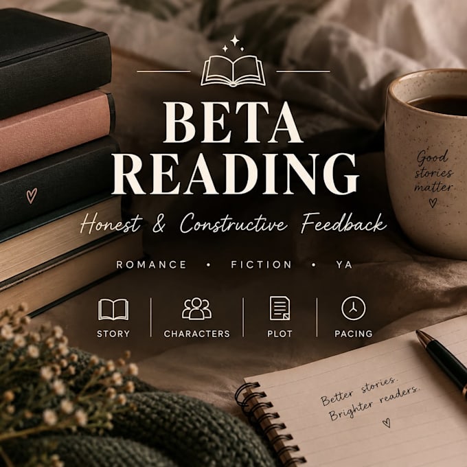 beta read your romance or fiction manuscript