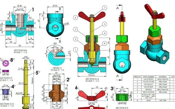 create cnc machining cad model technical draw gd t solidwork mechanical design