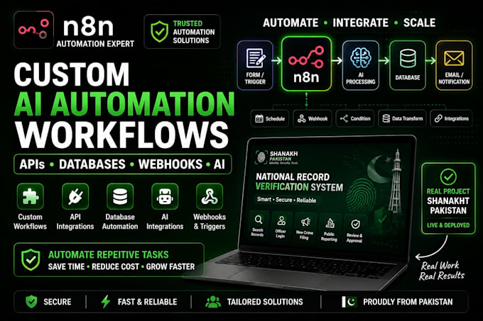 build custom n8n automation workflows with apis and databases