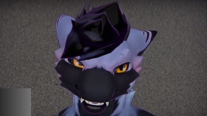 custom 3d furry vrchat avatar with full body tracking pc quest compatible model