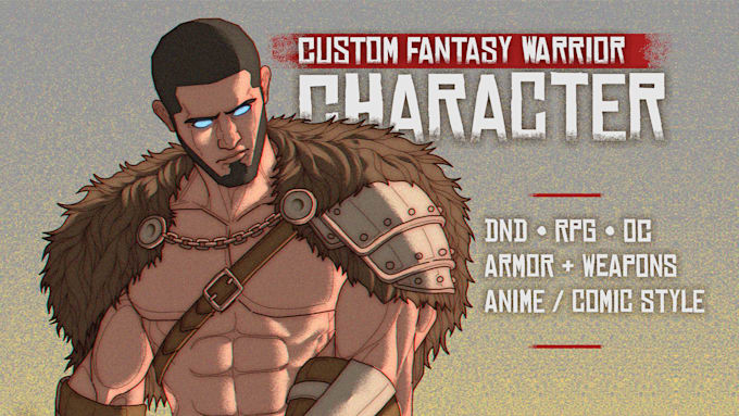 design custom fantasy warrior characters for dnd and rpg