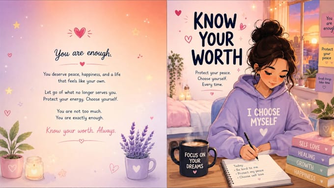 create a self love journal and self care ebook