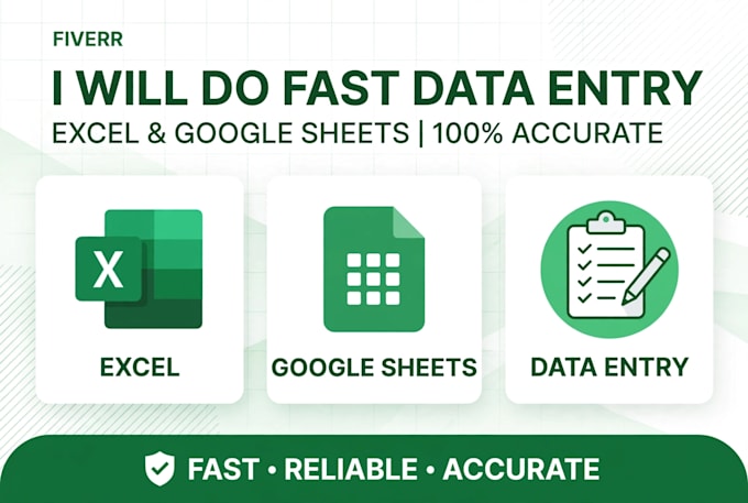do accurate data entry and excel typing