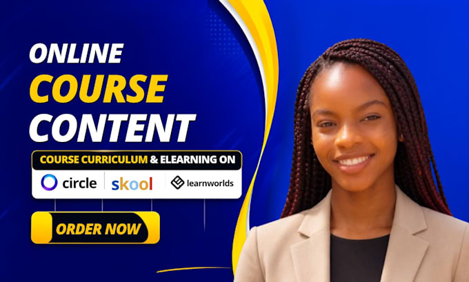 online course content course curriculum, elearning on circle, skool, learnworlds