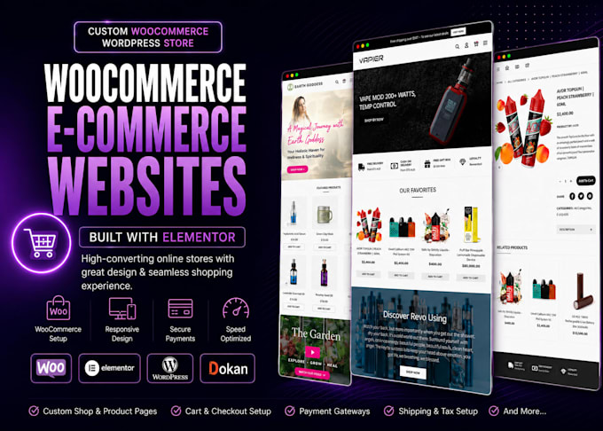 build a woocommerce wordpress ecommerce website elementor