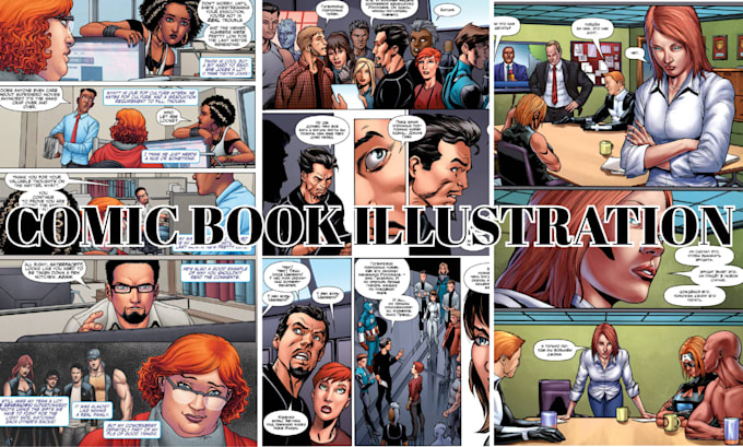 do comic page for comic illustration, graphic novel, comic strip as comic artist