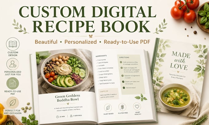 customize a healthy digital recipe book for you