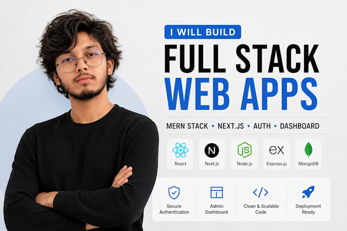 build a full stack mern or nextjs web app with secure login and dashboard