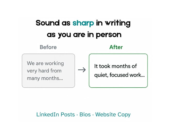 edit your linkedin post and bio for clarity