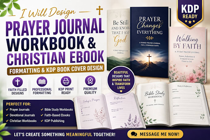design prayer journal, workbook christian ebook