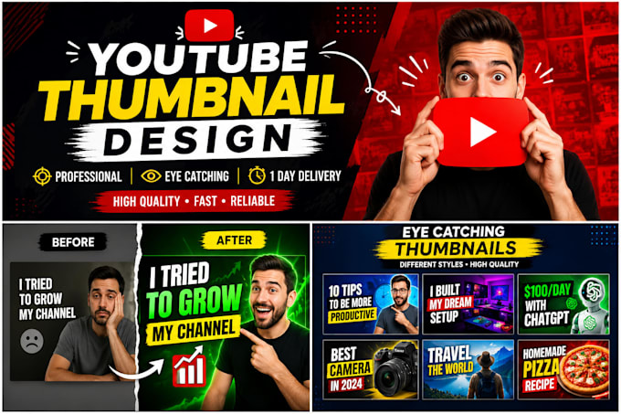 design a professional youtube thumbnail for your channel