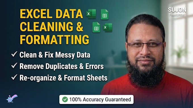 clean, format, organize, and fix messy excel data