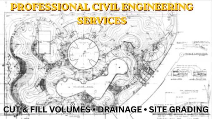 civil engineer site grading utility takeoffs sitework cut fill volumes civil 3d