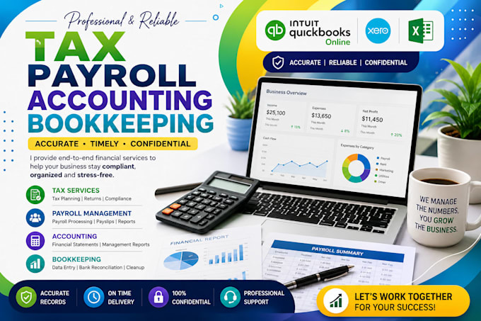 manage your payroll and bookkeeping using quickbooks or excel