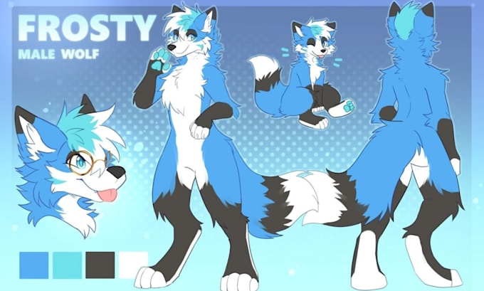 design detailed furry reference sheet, fursona characters, furry ref sheet oc
