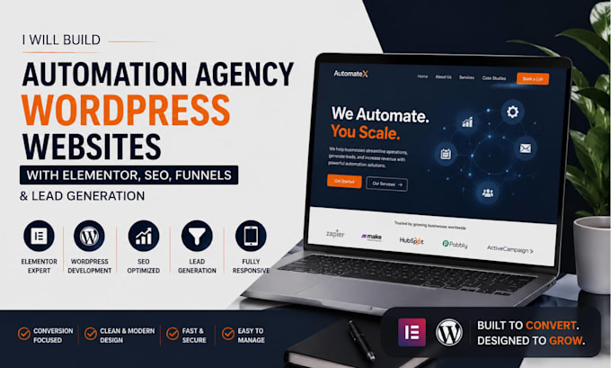 automation agency wordpress websites with elementor SEO funnels, lead generation