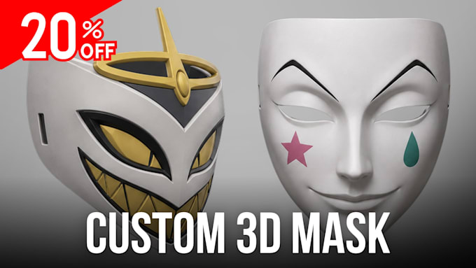 custom 3d mask, helmet, and wearable for cosplay