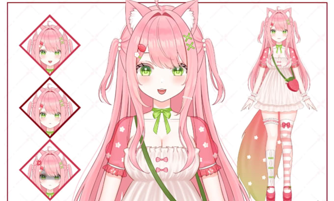 create custom live2d vtuber model, rigging, anime avatar and character
