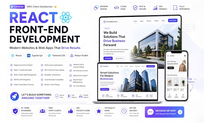 develop responsive websites and web apps using reactjs, nextjs and typescript
