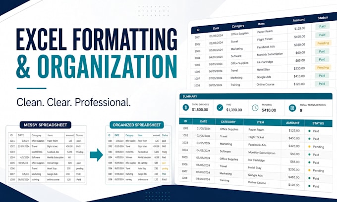 format and organize your excel spreadsheet
