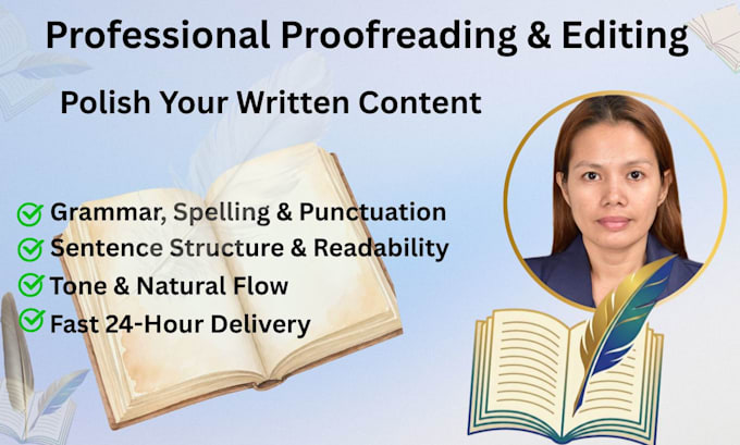 proofread, copy edit, and format your english text