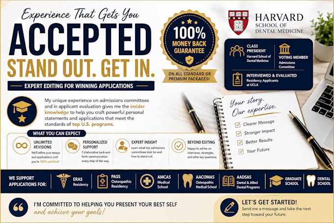 edit personal statement, medical school application  or activities section