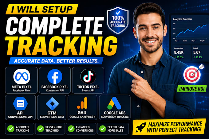 setup meta pixel facebook pixel tiktok pixel GTM ga4 and google ads tracking