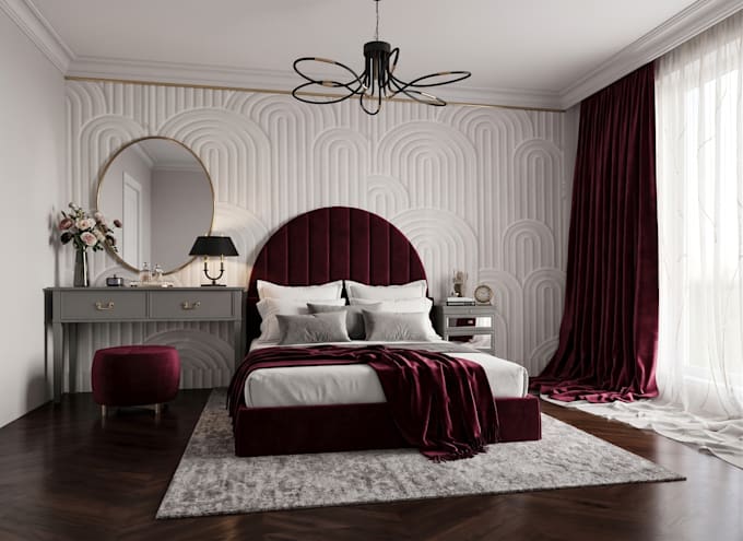 create a modern and cozy bedroom interior design