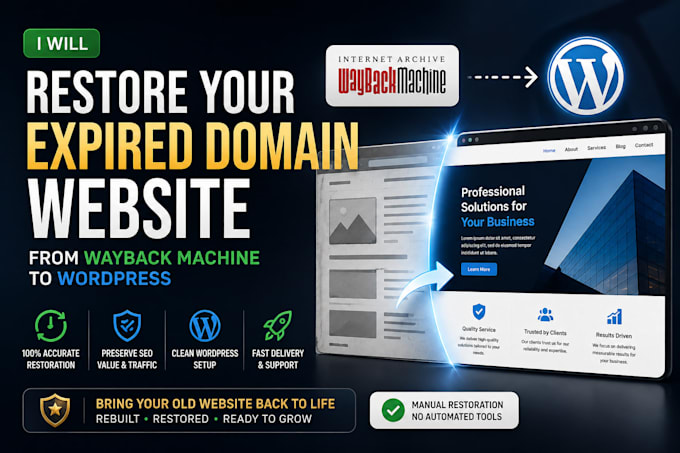 restore your expired domain website from wayback machine to wordpress
