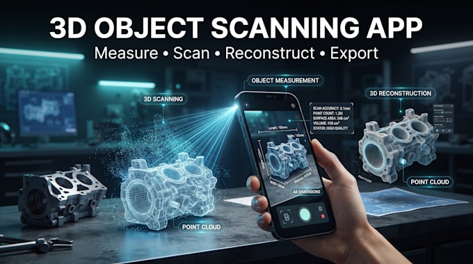 build a 3d scanning app for object measurement, dimensioning and 3d modeling