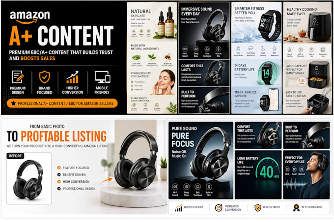 design amazon listing images and a plus ebc content