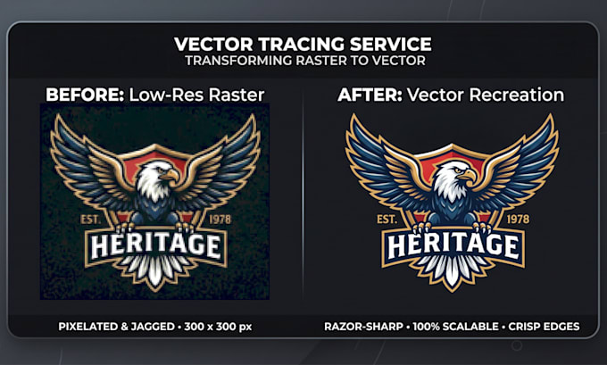 redraw or convert logo to vector