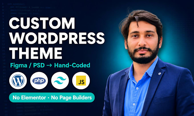 convert figma or psd to a custom coded wordpress theme, no page builder