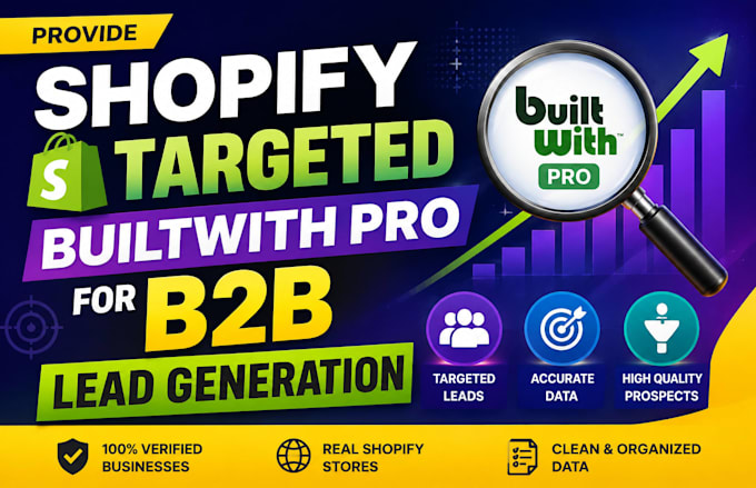 provide shopify targeted builtwith pro for b2b lead generation