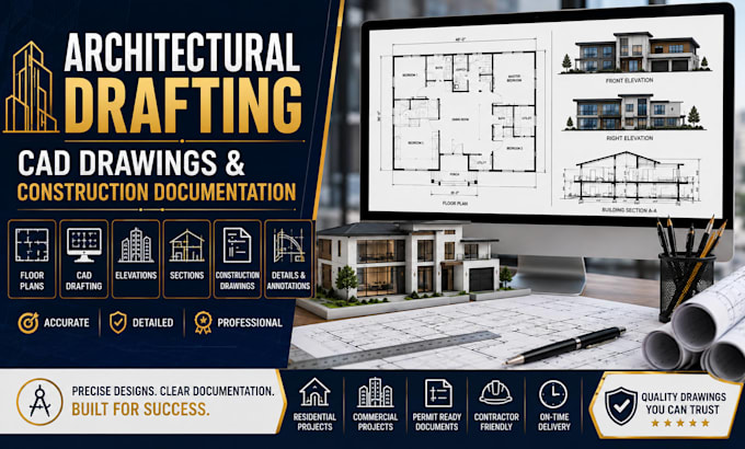 architectural drafting, cad drawings construction documentation