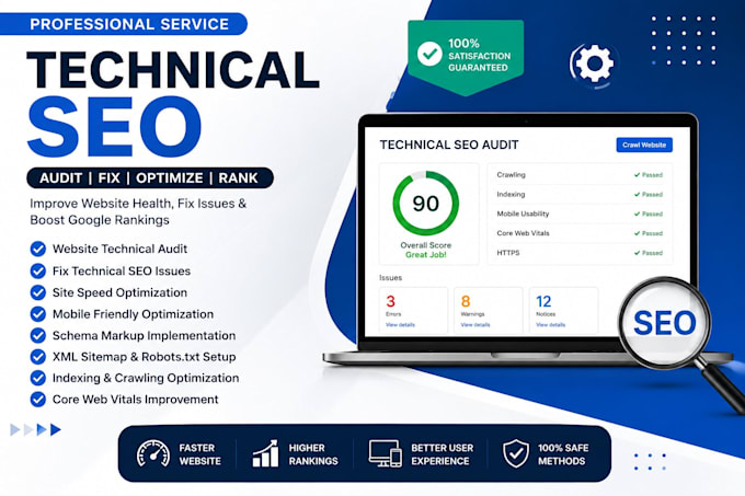 do a complete technical SEO audit and fix website errors