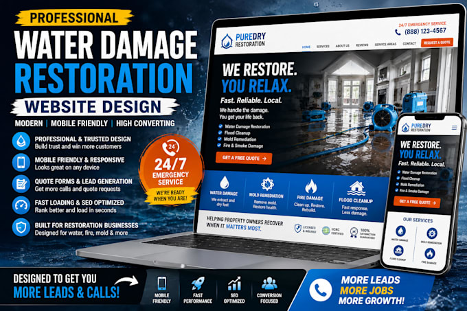 design a water damage restoration website