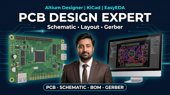 do pcb design, pcb layout and schematic in kicad altium