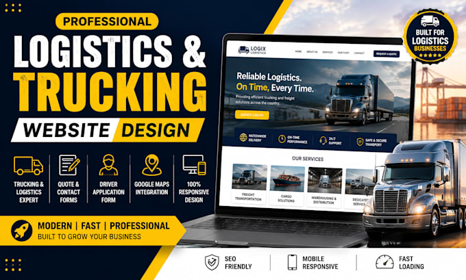 design a professional logistics and trucking website
