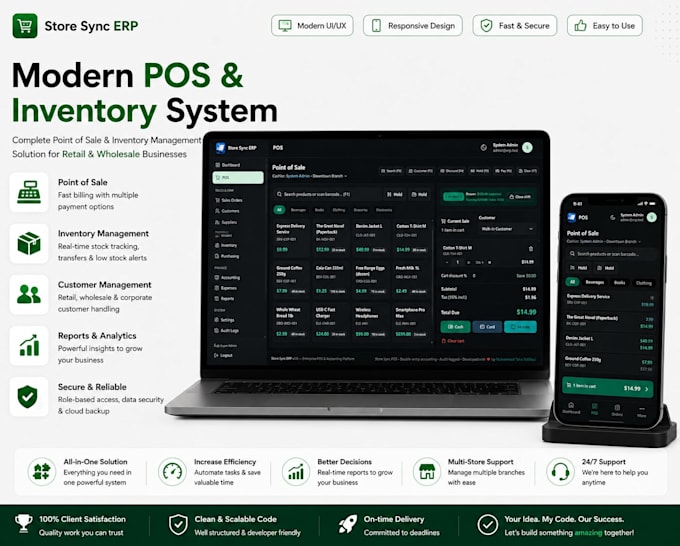 develop inventory management system pos system as software developer