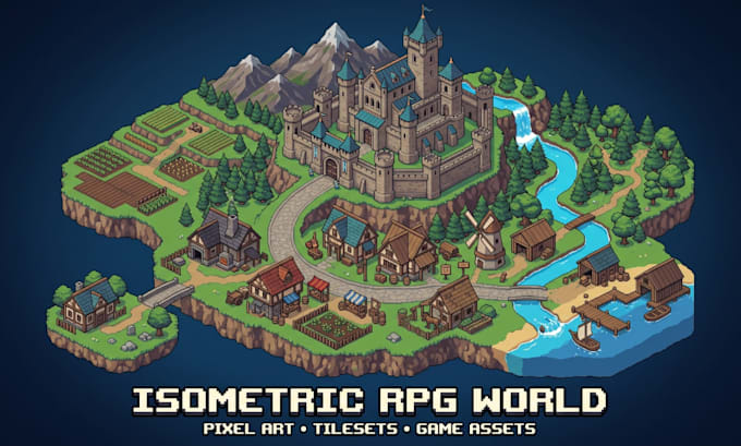 do isometric pixel art tilemap tileset 2d game asset rpg background environment